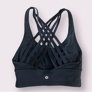 Lululemon Free To Be Longline Black Sports Bra (size 2)